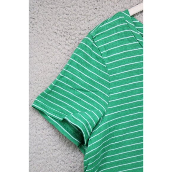 Anthropologie Green Striped Top-Ruffle Back-Size Medium - Picture 6 of 10